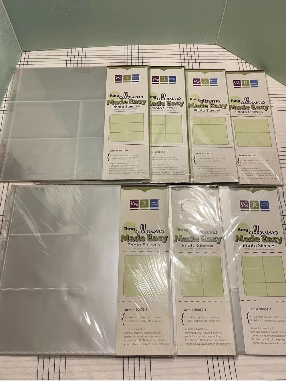 ALL NEW WR Memory Keepers 12 X 12 Ring Album Photo Sleeves - Multiple Sizes
